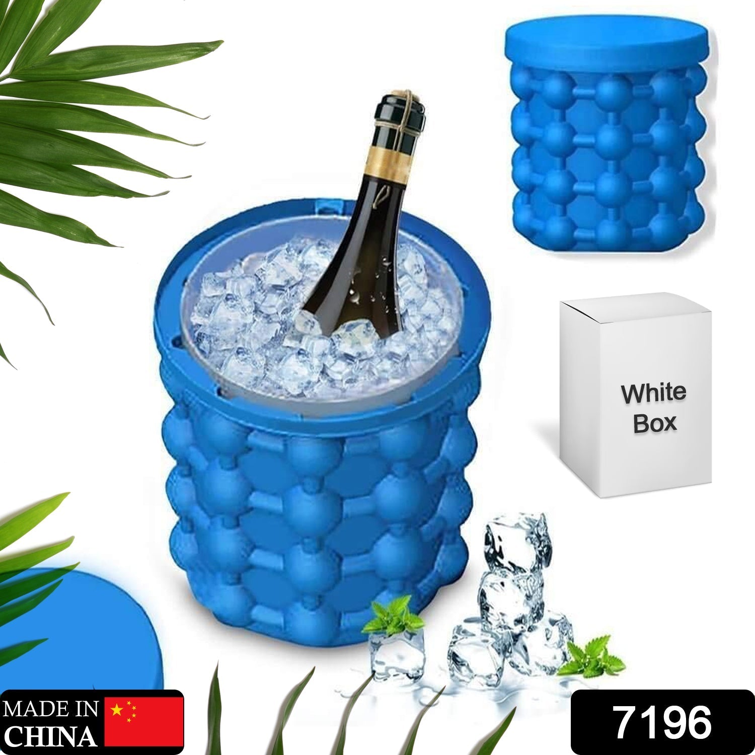 7196 Magic Silicone Ice Cube Maker Genie Space Saving Kitchen Ice Bucket Summer Beach. 