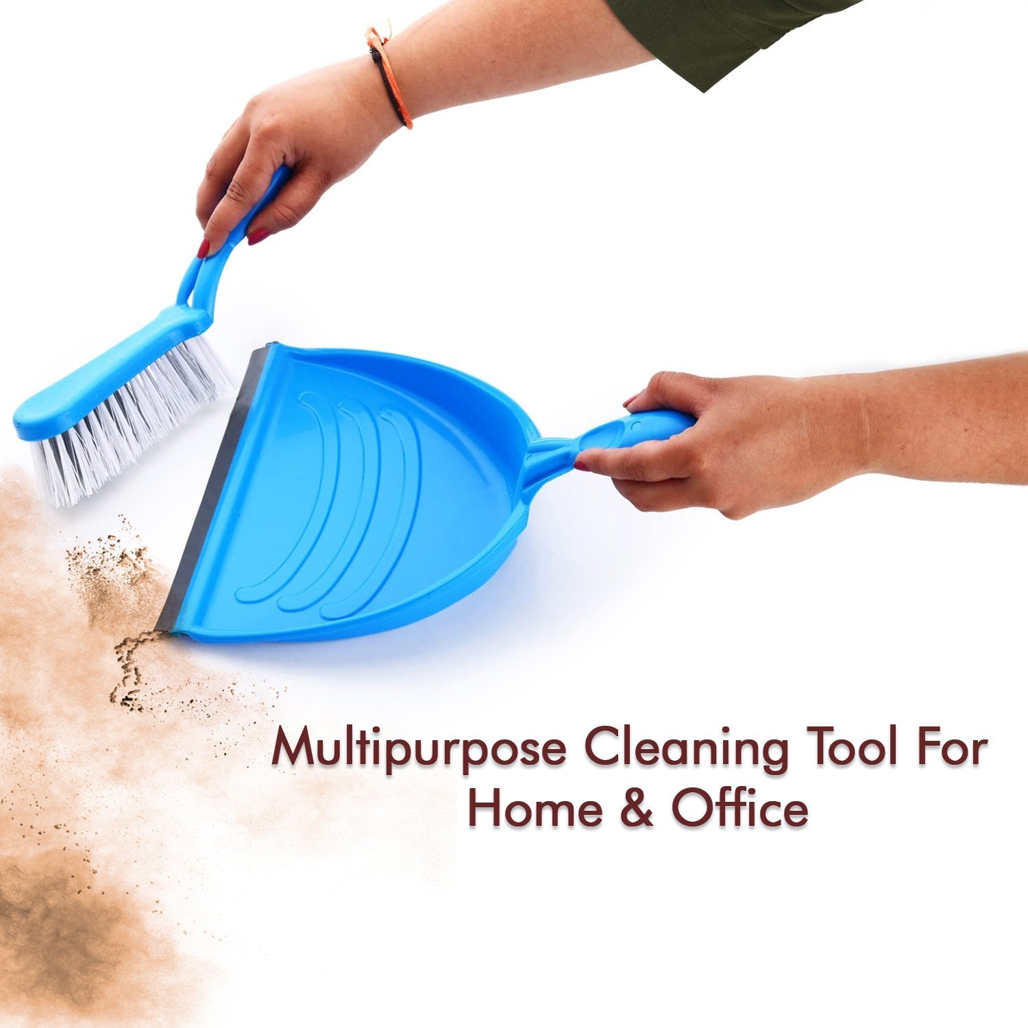 2314 Dustpan Set with Brush, Dust Collector Pan with Long Handle, Supadi, Multipurpose Dust Collector Cleaning Utensil Flat Scoop Handheld Sweeping Up and Carrying Container 