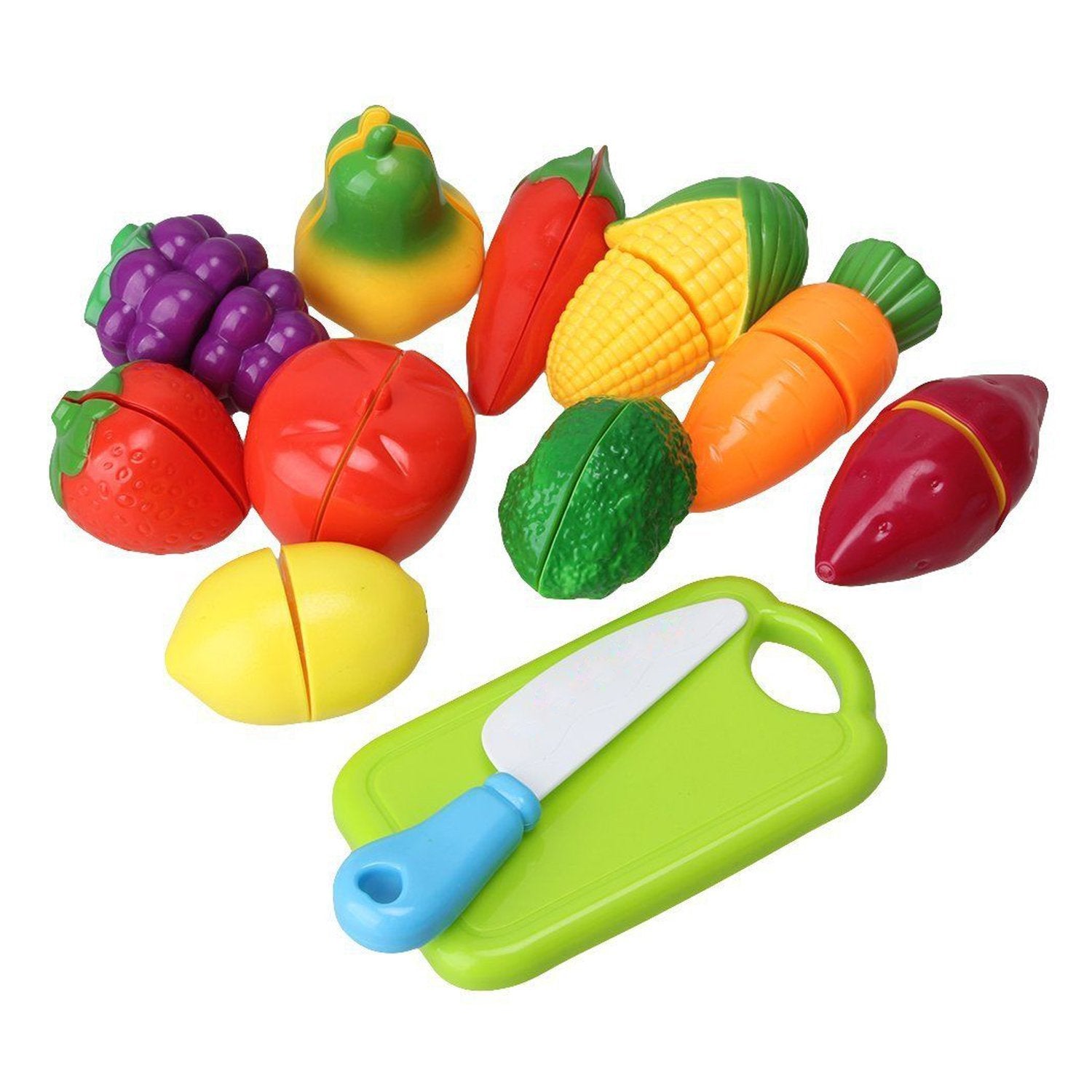 8037 Plastic Fruits N Veggies Exclusive Collection of Realistic Sliceable Fruits 