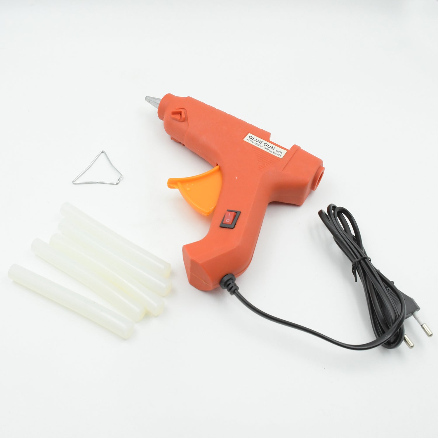 Professional 60 Watt Hot Melt Glue Gun with 5 Glue Sticks & On/Off Switch