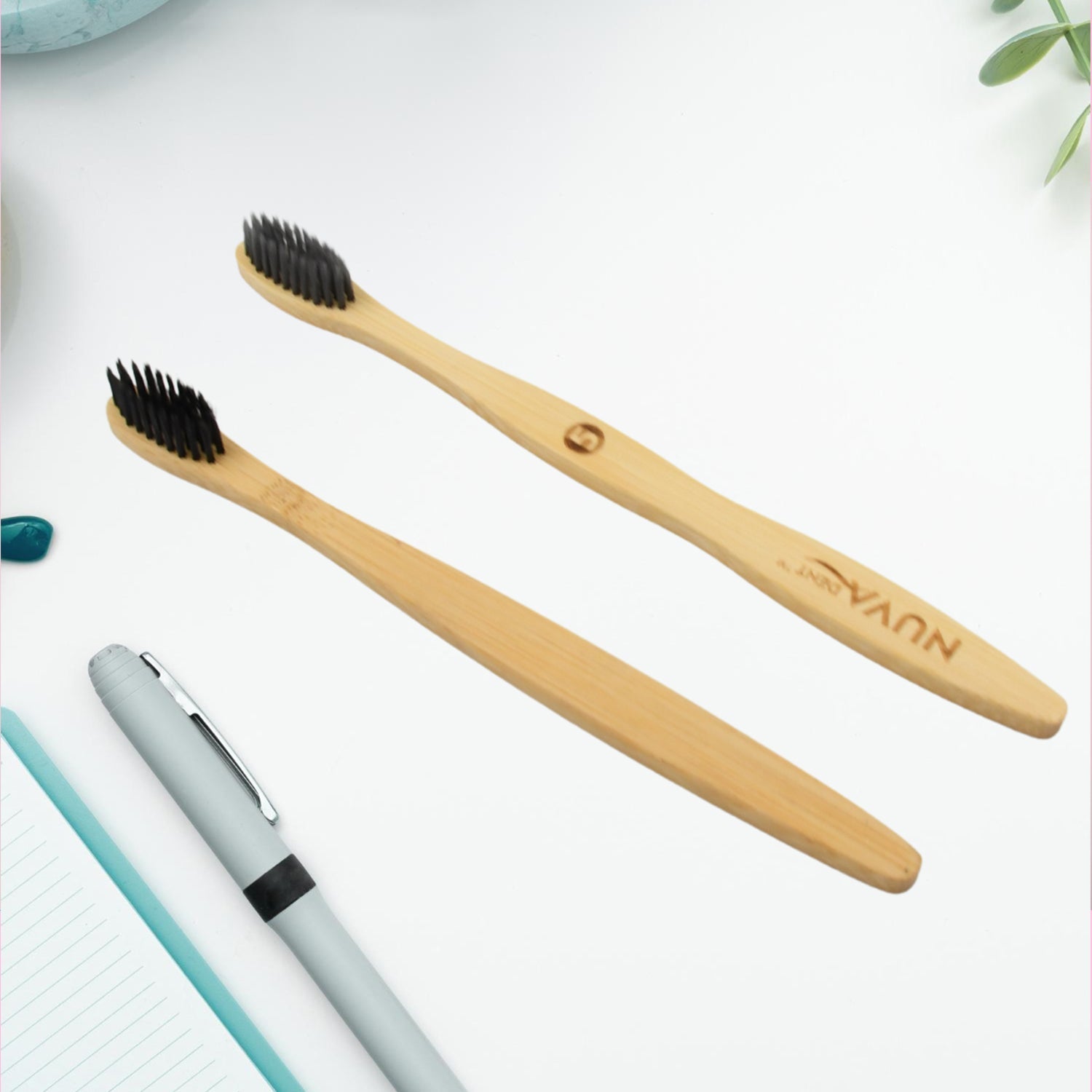 13082 Bamboo Wooden Toothbrush Soft Toothbrush Wooden Child Bamboo Toothbrush Biodegradable Manual Toothbrush for Adult, Kids (15 pcs set / With Round Box)