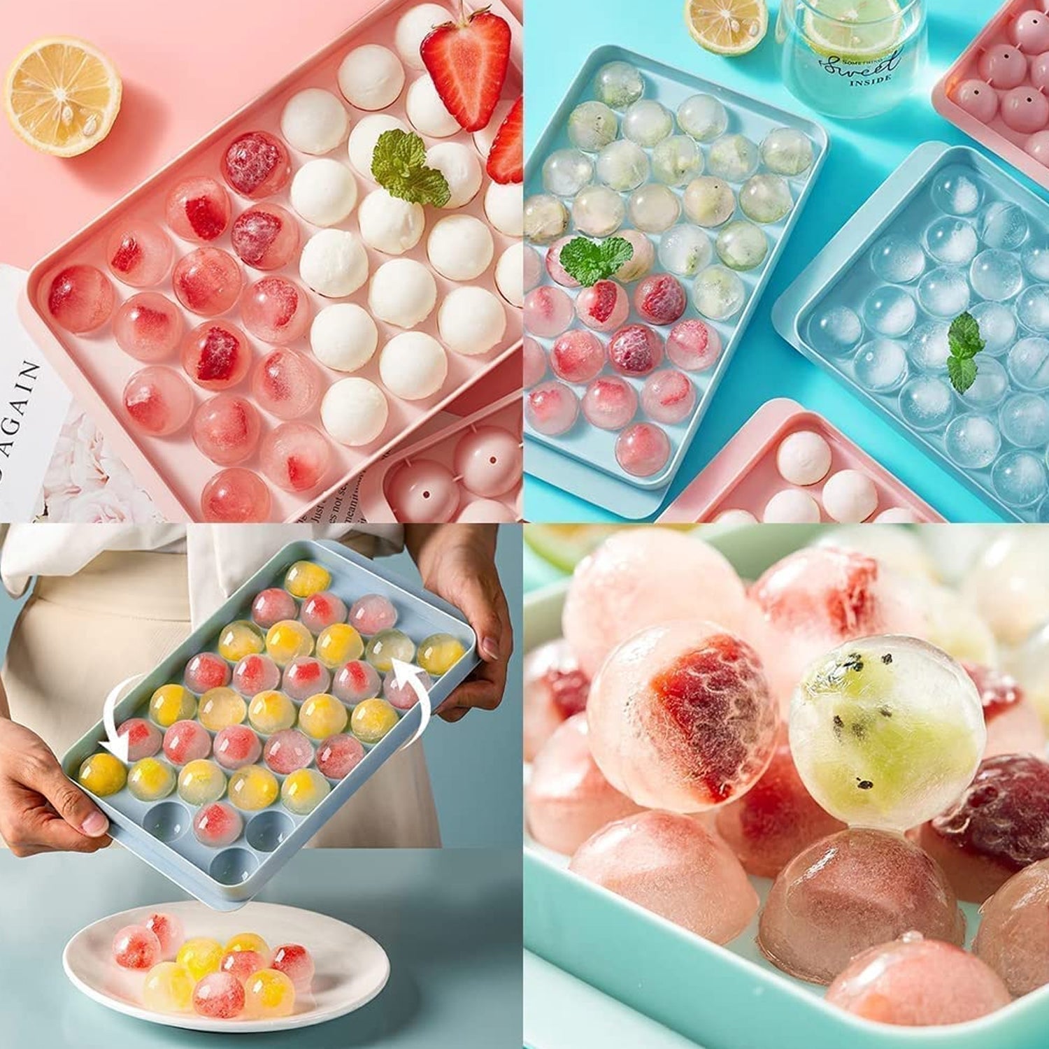 2319 Plastic Round BPA Free Reusable Ice Cube Ice Ball Mold / Lollipop Candy Maker (20x12cm)