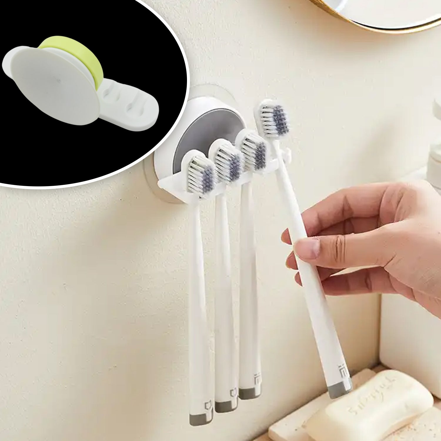 7809 Plastic Tooth Brush, Toothbrush Holder Toothbrush Wall Stand Toothbrush Storage Wall Toothbrush Holder for Bathroom Toothbrush Organizer 4 slot toothbrush holder  (1 Pc)