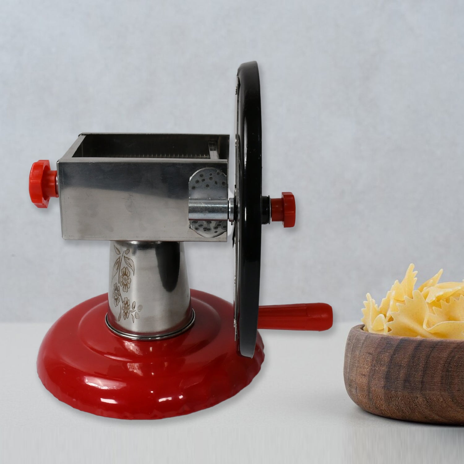 8259 Stainless Steel Chips Maker and Vegetable Slicer for Kitchen Potato Slicer Graters and Chippers. Chips Maker is Suitable for Vegetable Cuttings. Chips Maker Consist Hard Coated Iron Wheel and Stand.