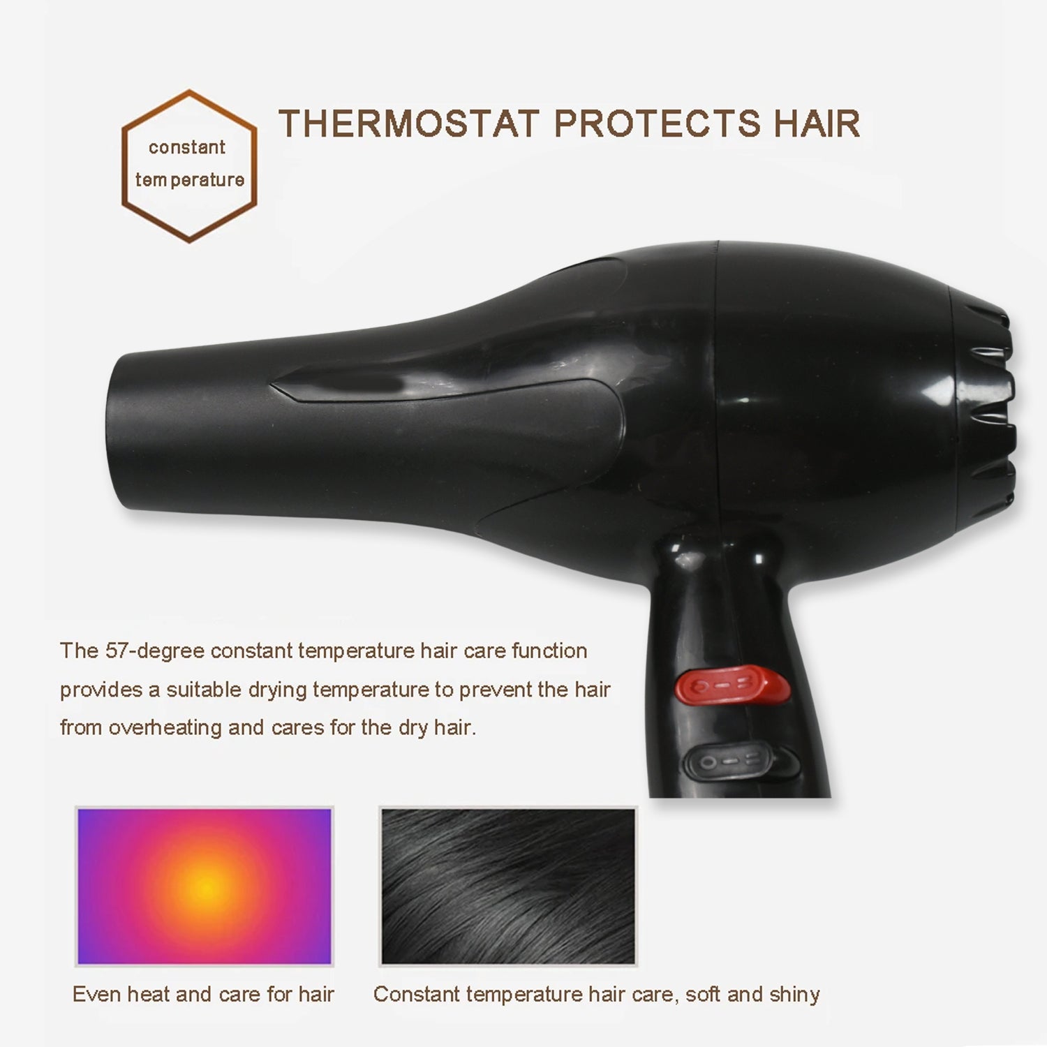 13025 Professional Multi Purpose Hair Dryer Salon, Hair Dryer 2 Speed Settings For Women And Men (1800 Watts)