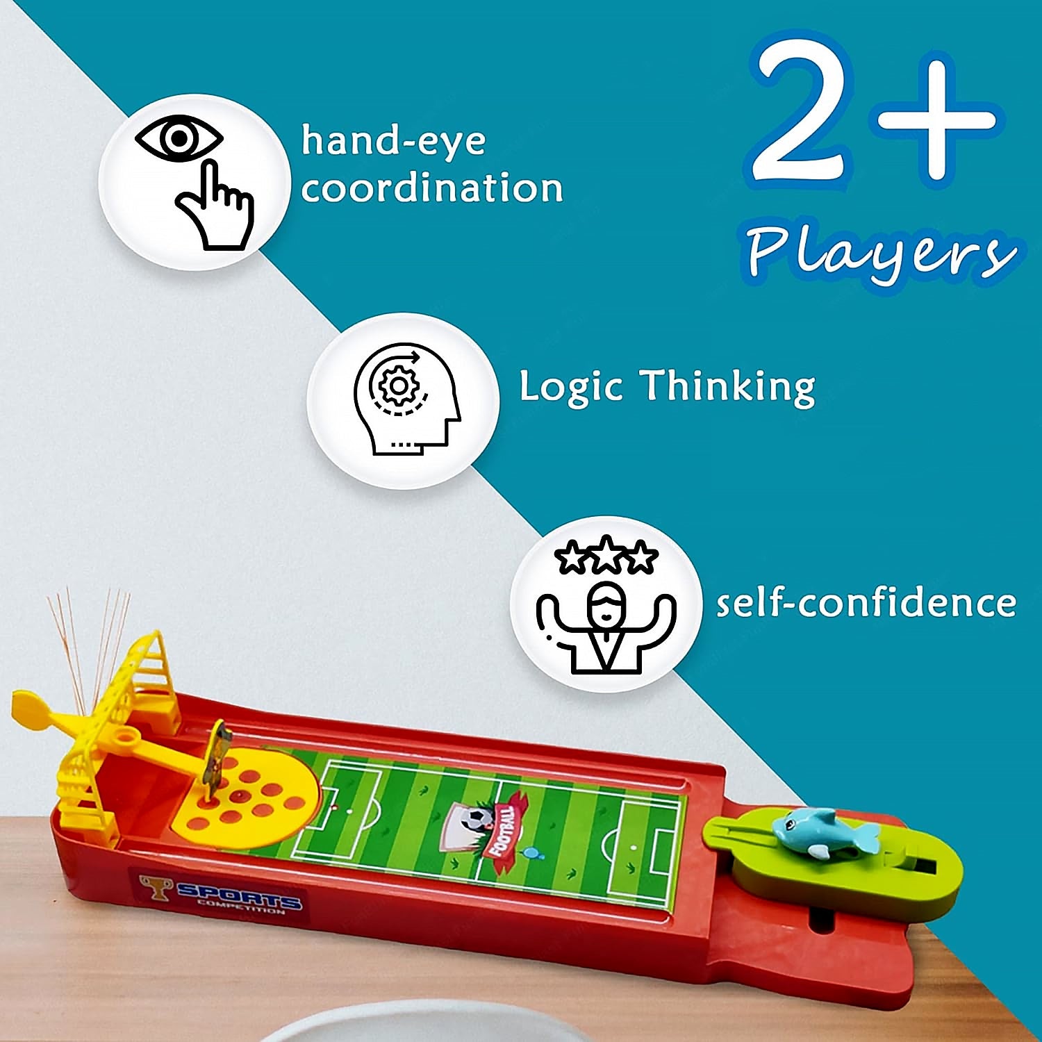 17863 Mini Table Top Finger Football Game for Kids-Desktop Game for Kids & Adults, Fun Indoor Finger Bowling Game for Boys & Girls, Family Board Game