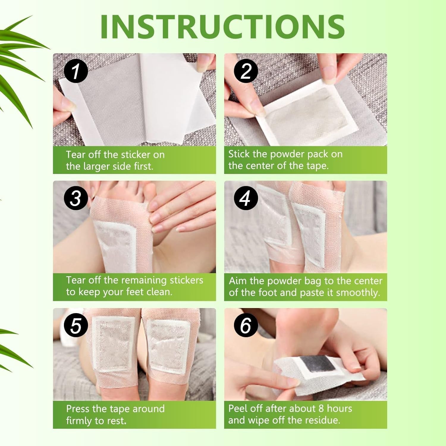 644 kinoki Cleansing Detox Foot Pads, Ginger & salt Foot Patch -10pcs (Free Size, White)