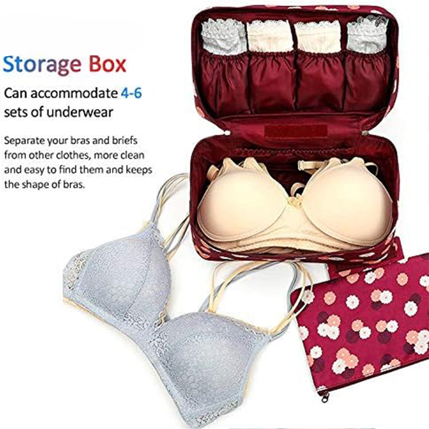 17756 Multi Purpose Storage Bag, Underwear Storage Bag, Bra Organizer Bag Underwear Pouch, Waterproof Cosmetic Travel Bag, Lingerie Toiletry Wash Storage Case, Baby Diaper Bag (1 Pc)