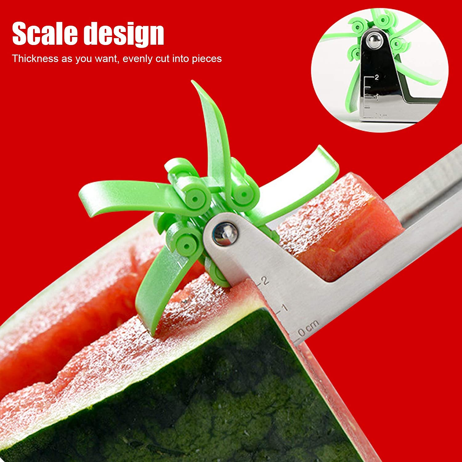 7160 Stainless Steel Washable Watermelon Cutter Windmill Slicer Cutter Peeler for Home / Smart Kitchen Tool Easy to Use