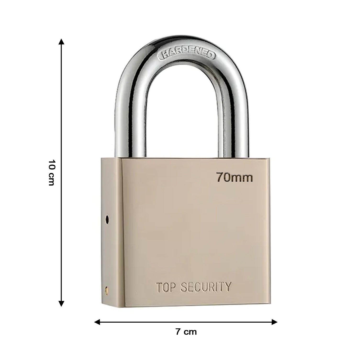 1690 Heavy Steel Premium Square Padlock 70mm With 4 Keys | Multipurpose Hardened Shackle Padlock for Door, Gate, Shutter and Home 