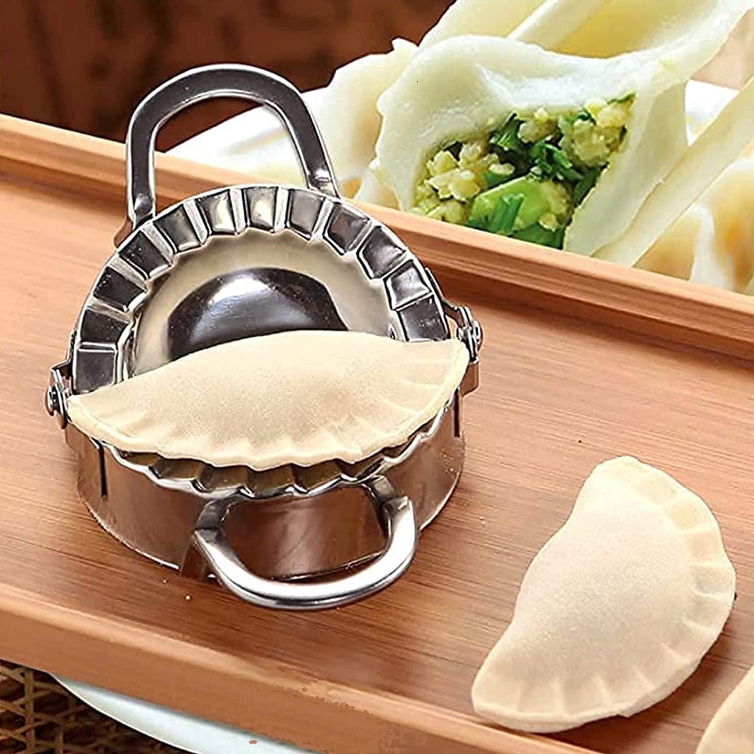 2219 Stainless Steel Dumpling Maker, Dough Cutter Pie Mold Tool. 