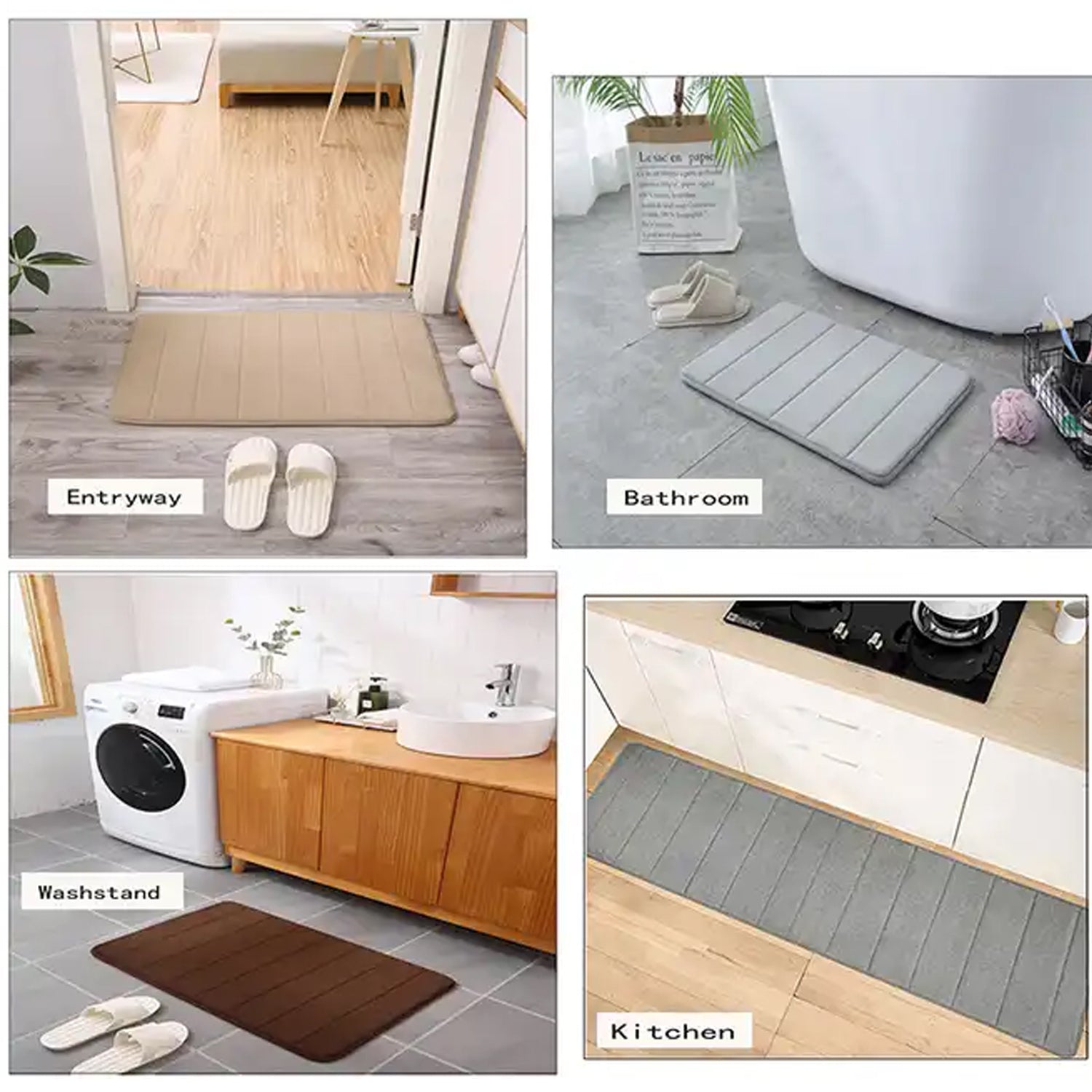 Super Absorbent Floor Mat Non-Slip Mat, Bath Mat, Instant Drying Mat, Bathroom Rug, Absorbent Bath Mat, Suitable for Bathroom, Kitchen, Door Mat