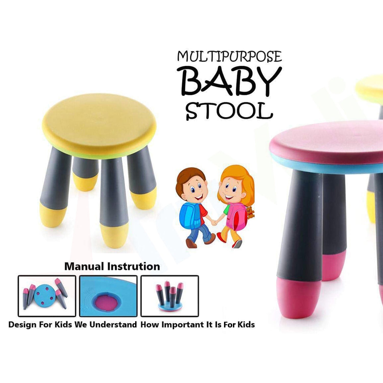 3027 Foldable Baby Stool used in all kinds of places, specially made for kids and children’s etc. 