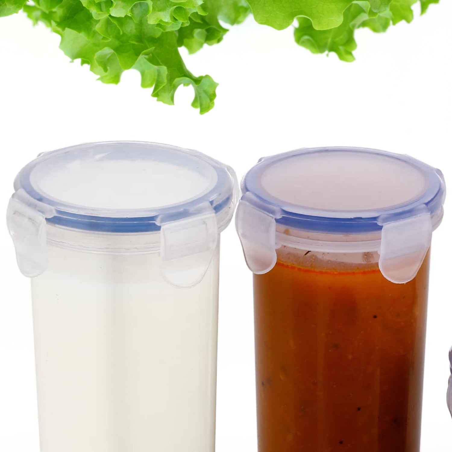 5830 Plastic Liquid Round Airtight Food Storage Container with Leak Proof Locking Lid BPA Free Container for Kitchen, 5 Pcs Set Transparent,  ( Approx Capacity 110 ml,160 ml,210 ml,400 ml,500 ml)