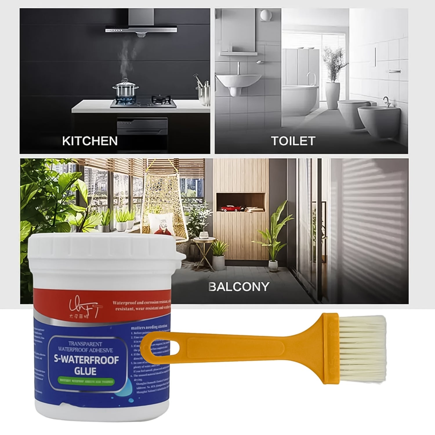 7935 Transparent Waterproof Glue 250g with Brush, Leakage Protection Outdoor Bathroom Wall Tile Window Roof, Anti-Leakage Agent, sealant glue, Roof Sealant Waterproof Gel