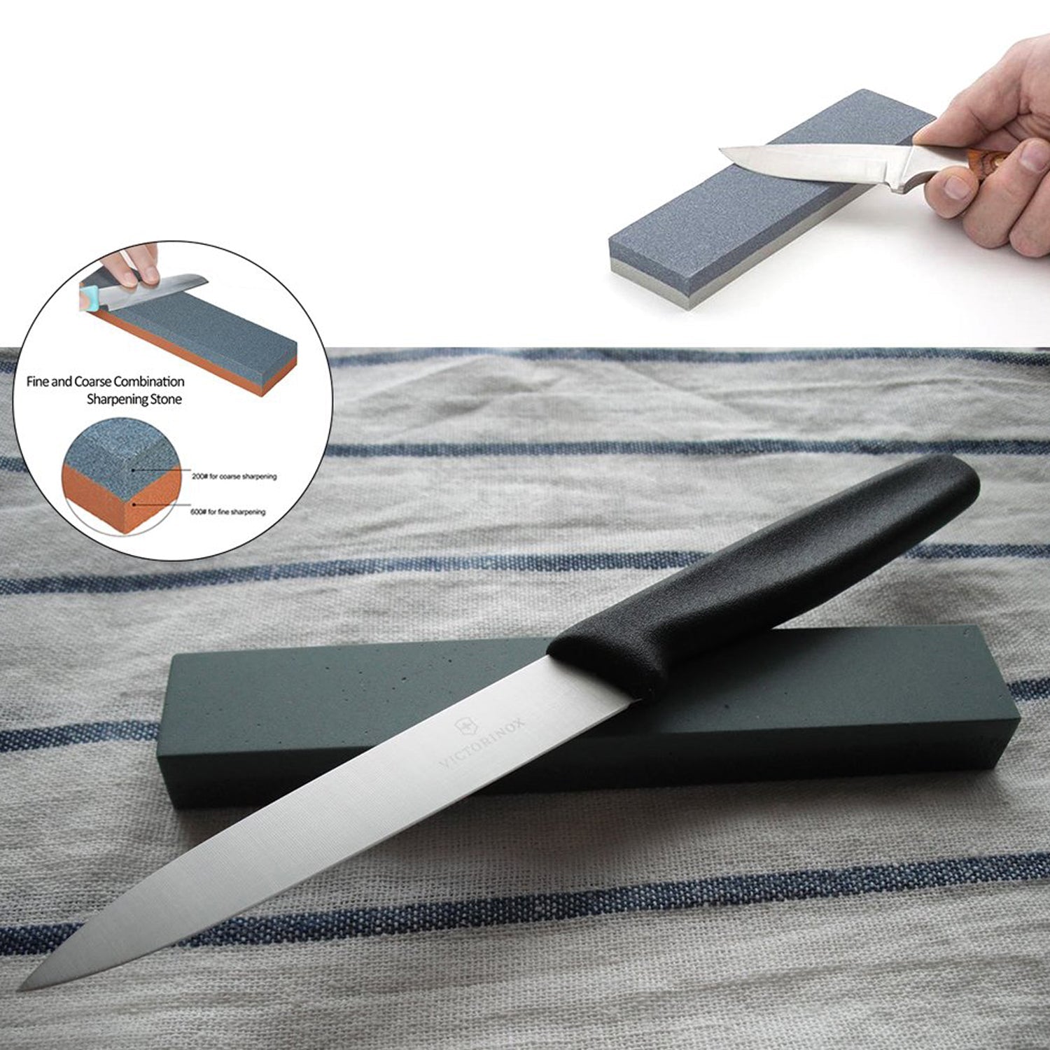 0426 Knife Sharpening Stone, High Density Thicken Whetstone Set Robust Safe to Use for Scissors for Axe (MOQ :- 9 Pc)