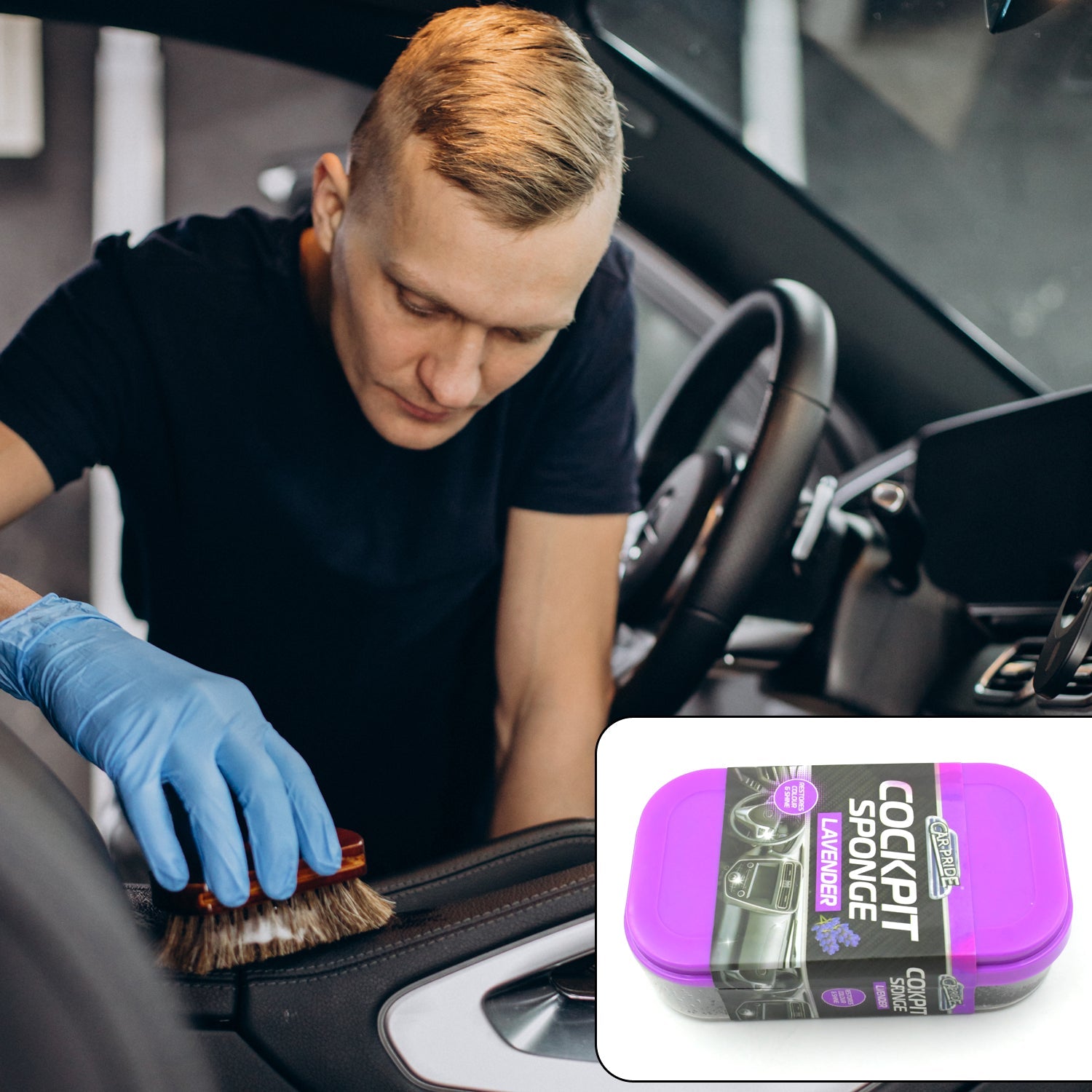 7560 Cockpit Sponge - Polishing Sponge Cleaning Sponge Foam Perfect for Car Polish, Dust Cleaner Car Accessories for Women Men Car Cleaning Supplies Auto Detailing Tools, Sponge Perfect for Car Polish, Paint Care, Washing (1 Pc)