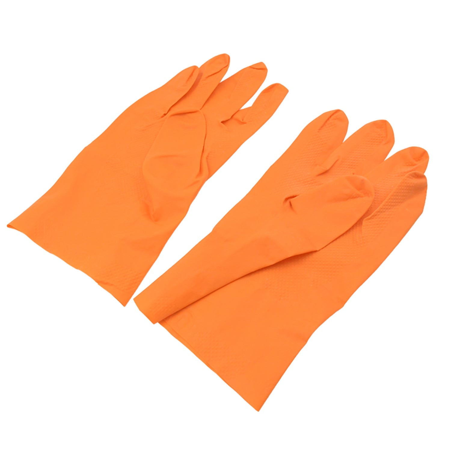 0621 Multipurpose Rubber Reusable Cleaning Gloves, Reusable Rubber Hand Gloves I Latex Safety Gloves I for Washing I Cleaning Kitchen I Gardening I Sanitation I Wet and Dry Use Orange Gloves (1 Pair 40 Gm)