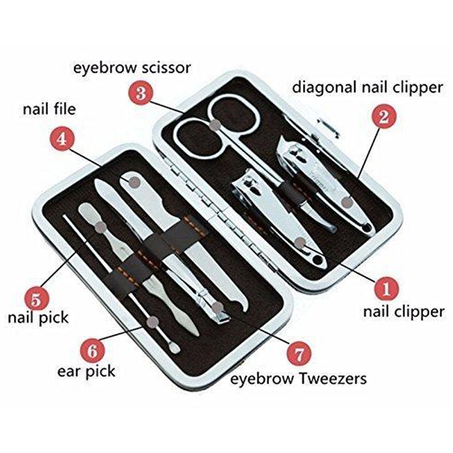 0529 Pedicure & Manicure Tools Kit For Women (7in1)