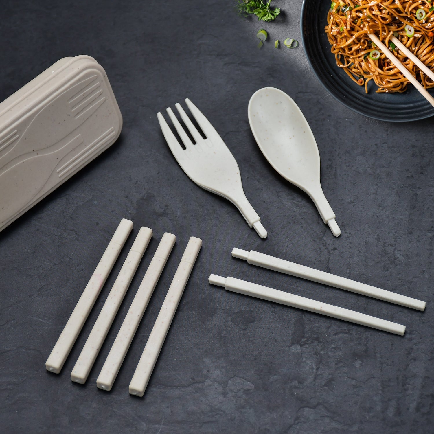 2243 Spoon Fork Chopsticks Set Dinnerware 3PCS/Set Lunch Tableware Detachable Cutlery Portable Travel Kitchen Accessories 