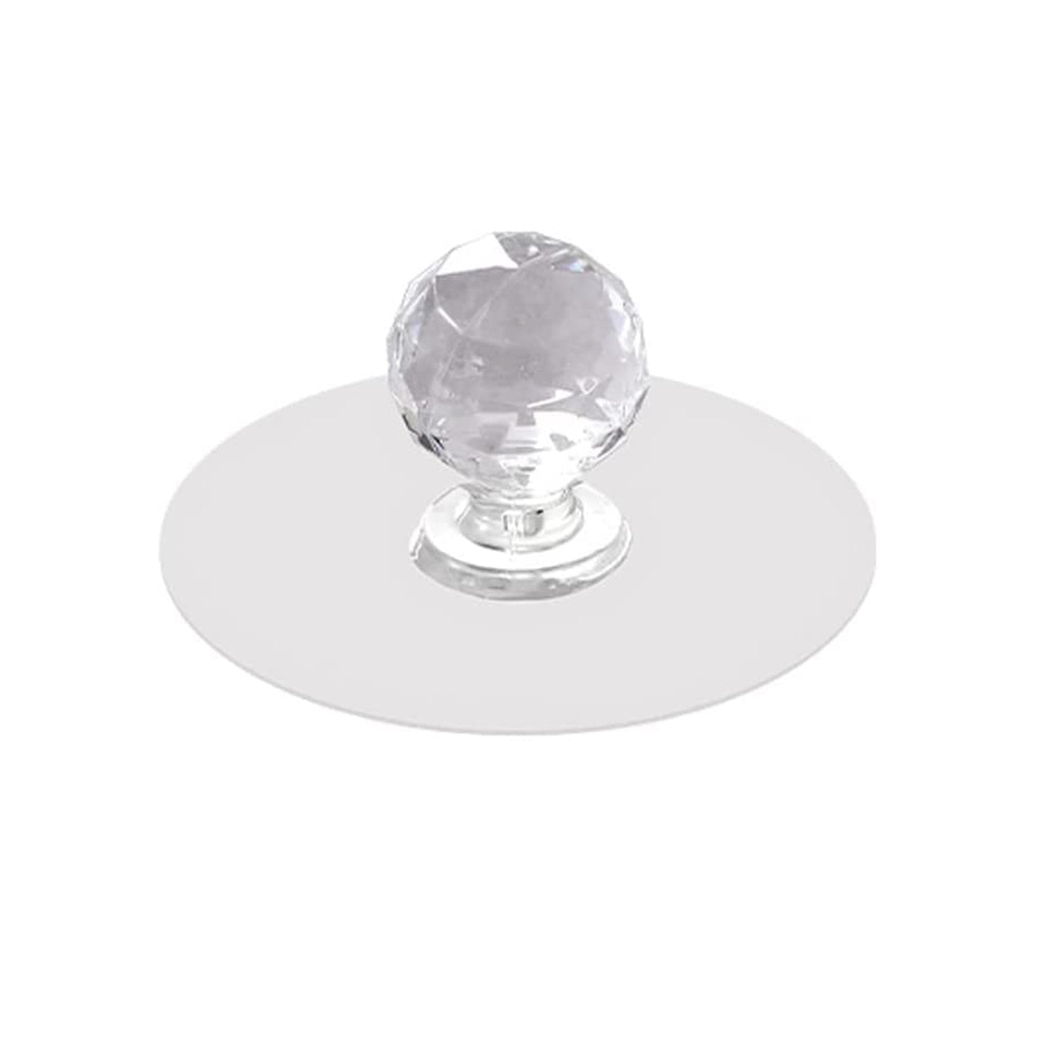 17798 Clear Cabinet Drawer Knobs / Hook, Diamond Crystal Shaped Pulls Handles for Wardrobe, Kitchen, Cupboard, Bathroom Dresser, Furniture Door Window (1 Pc)