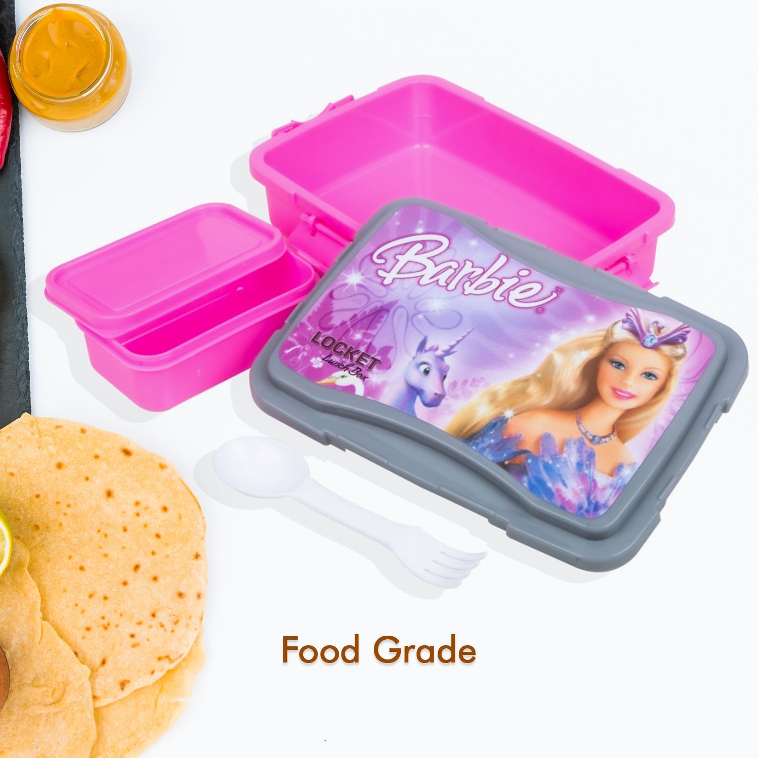 5318 Locket Lunch Box Plastic High Quality Box For Kids School Customized Plastic Lunch Box for Girls & Boy 