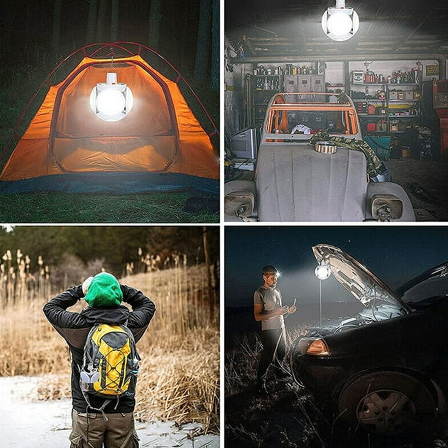 12590 Solar Multi-Functional Emergency LED Light Bulb with USB Charging, LED camping lamp, camping lamp, USB rechargeable, 5 brightness light modes, foldable camping light, SOS IP65 waterproof camping light, blackout emergency equipment, camping gadgets