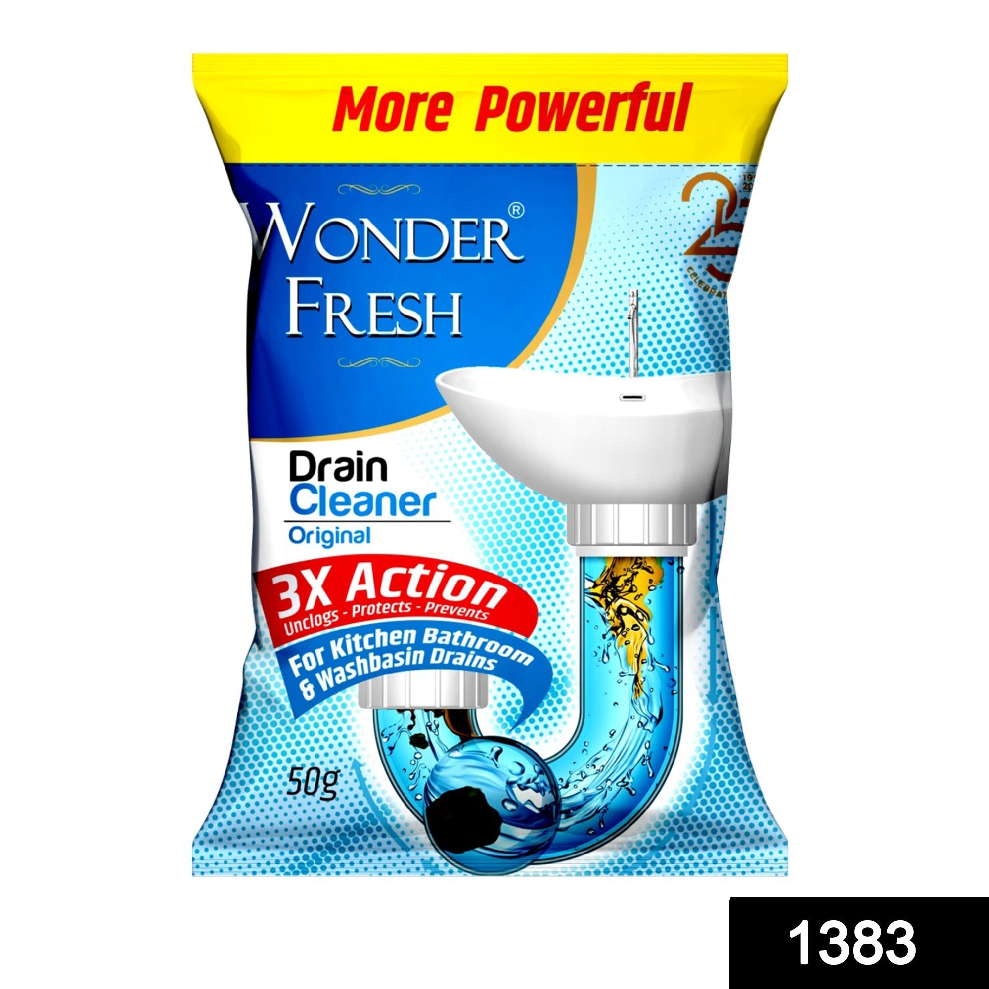 1383 All Pipe Safe Drain Cleaner powder Clear Clogged Sinks & Pipes 50 gram pack 