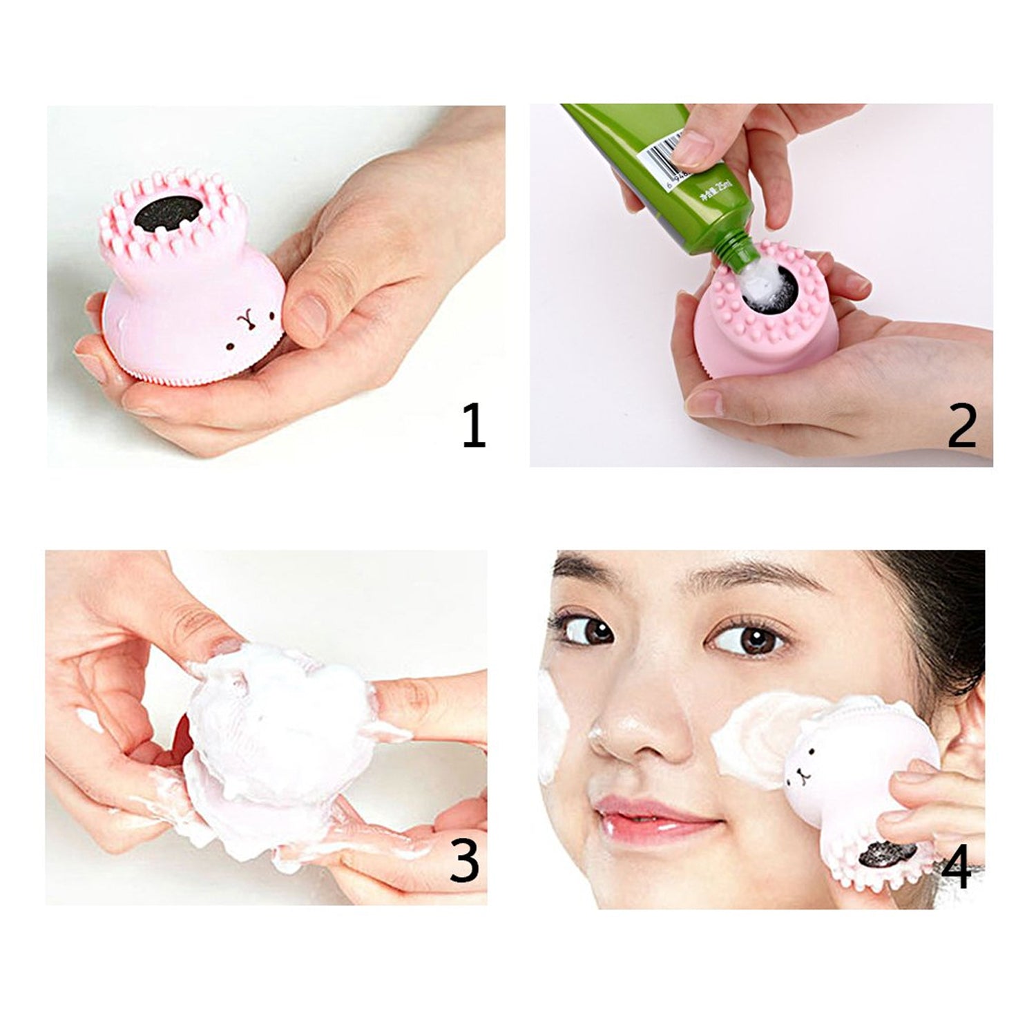 1671 Facial Cleansing Brushes, Cute Octopus Shape Silicone Face Scrubber Massager Skincare Tool (1PC)