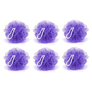 6074 Bath Shower Loofah Sponge Pouf Body Scrubber (Pack of 6Pcs) 