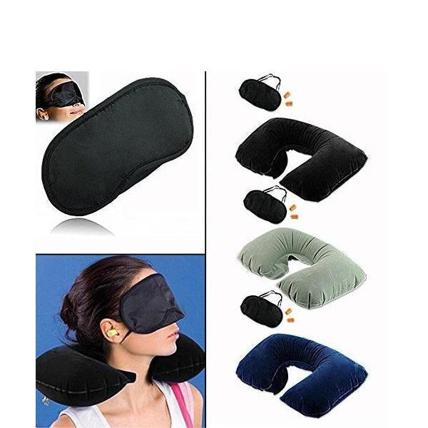 505 -3-in-1 Air Travel Kit with Pillow, Ear Buds & Eye Mask  Tapaswee Enterprise WITH BZ LOGO