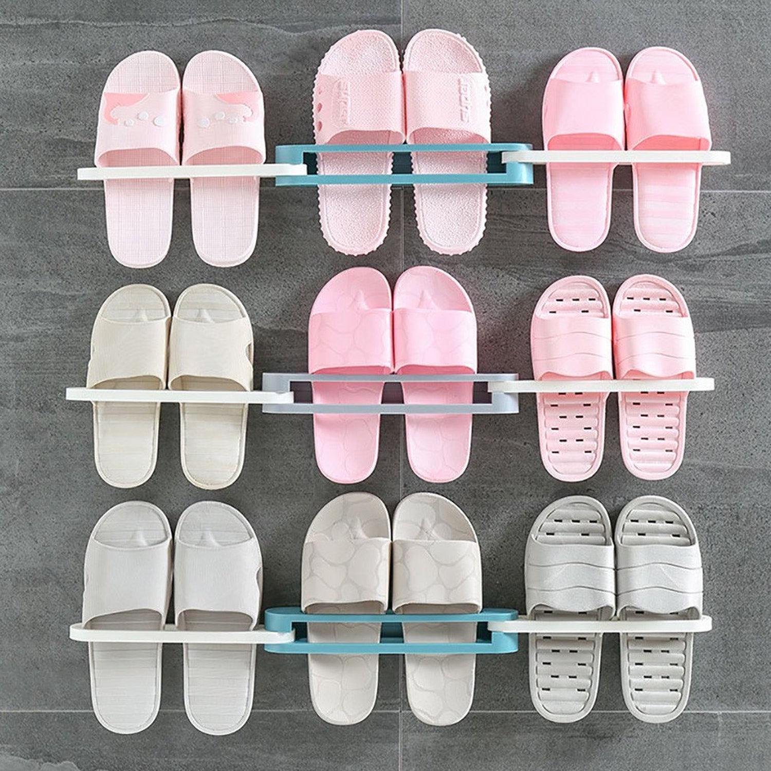 Multifunction Folding Slippers / Shoes Hanger Organizer Rack