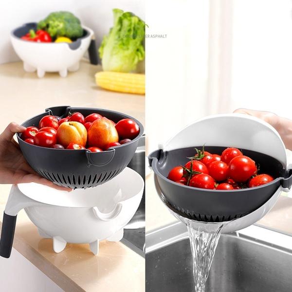 2161 10 in 1 Multifunctional Vegetable Fruits Cutter/Slicer Shredder with Rotating Drain Basket 