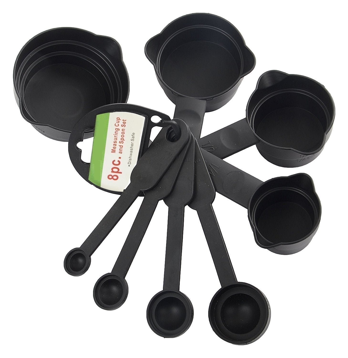 106 Plastic Measuring Cups and Spoons (8 Pcs, Black)  Tapaswee Enterprise