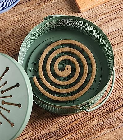 Decorative Mosquito Coil Holder Mosquito Coil Container, Incense Holder Safe Burning Coil Tray for Home Patio Pool Side Outdoor, Metal Tray