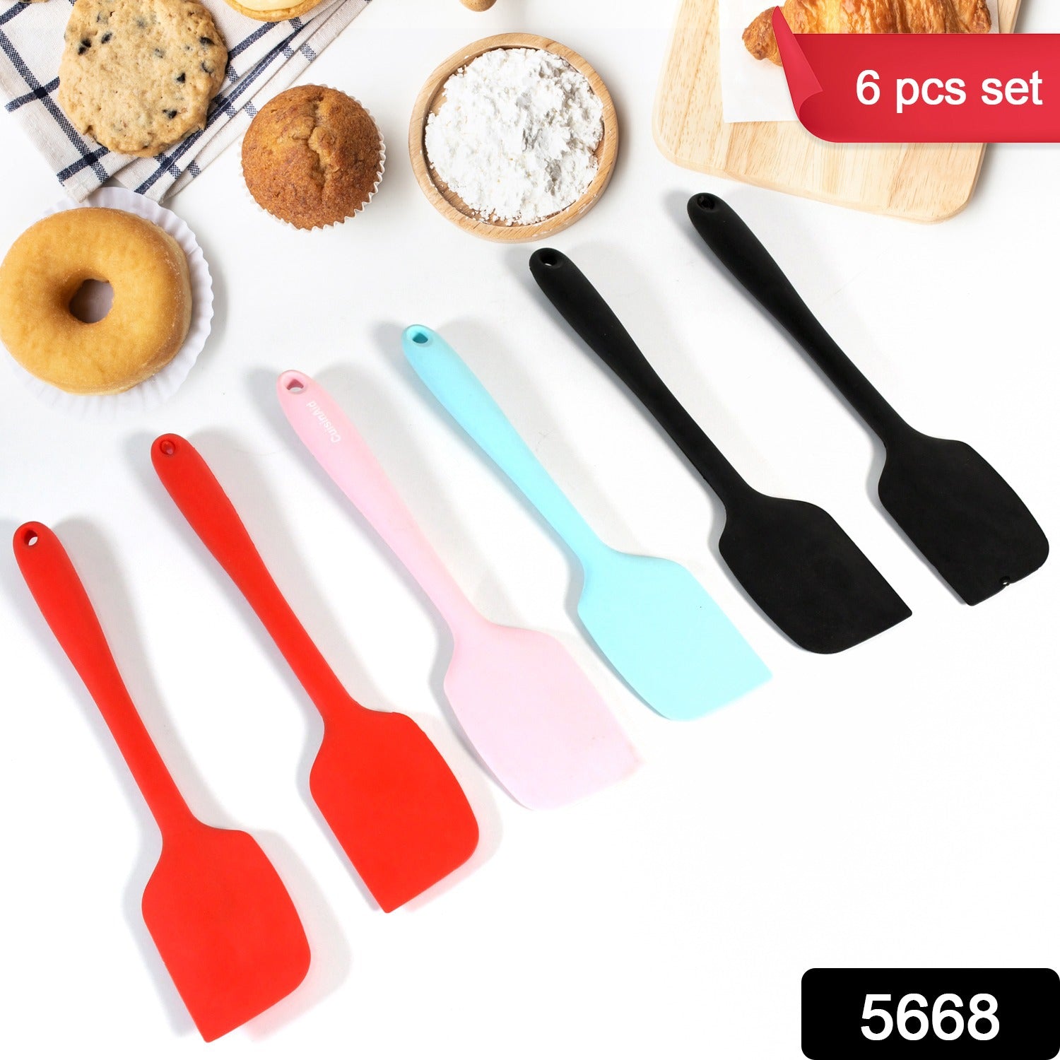 Multipurpose Silicone Spoon, Silicone Basting Spoon Non-Stick Kitchen Utensils Household Gadgets Heat-Resistant Non Stick Spoons Kitchen Cookware Items For Cooking and Baking (6 Pcs Set)