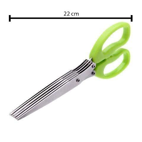 1563 Multifunction Vegetable Stainless Steel Herbs Scissor with 5 Blades 