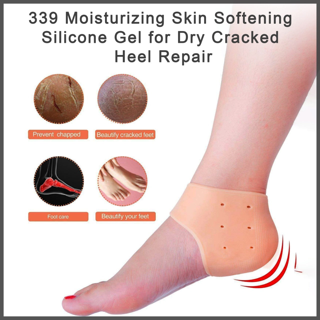 339 Moisturizing Skin Softening Silicone Gel for Dry Cracked Heel Repair (Multicolour)  Tapaswee Enterprise