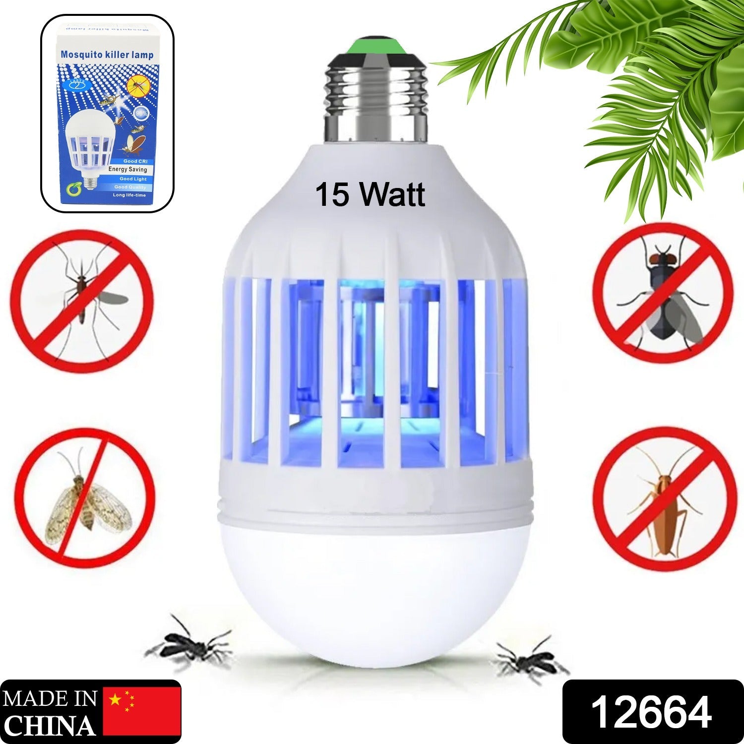 12W & 15W  Mosquito Killer Lamp E27 Summer Moths Flying Insects Led Zapper Mosquito Killer Lamp Light Bulb Household