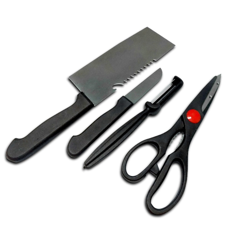 2240 Stainless Steel Kitchen Tool Set (Butcher Knife, Standard Knife, Peeler and Kitchen Scissor) - 4 Pcs 