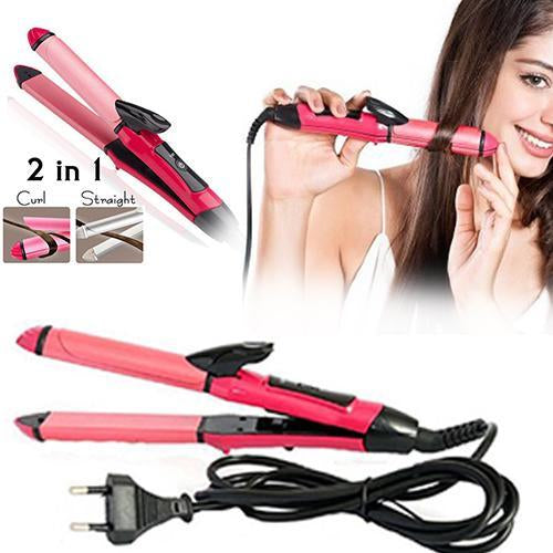 385 2 in 1 Hair Straightener and Curler Machine For Women | Curl & Straight Hair Iron 